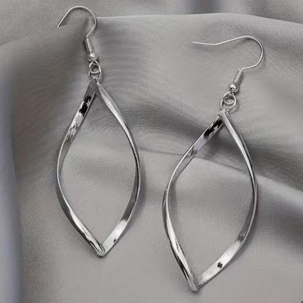 NEW Rhombus Drop Earrings - Silver